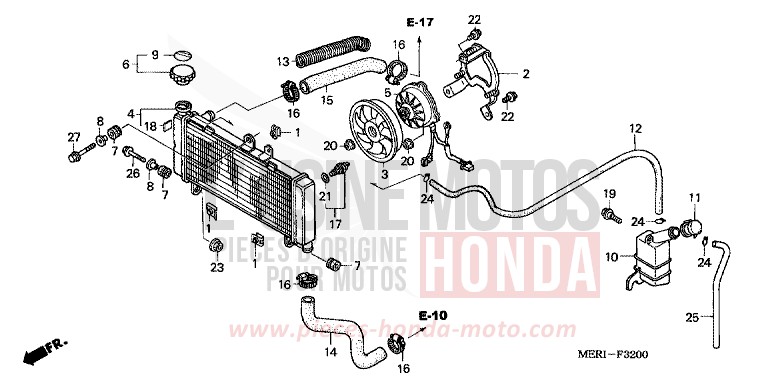 RADIATOR (CBF600S/SA) for CBF600S ABS PEARL BREEZY BLUE (PB341) from 2004
